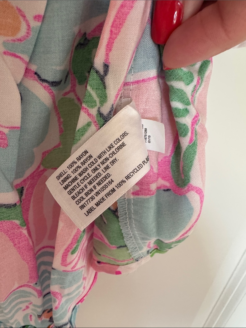 Lilly Pulitzer Bright Floral Sleeveless V-Neck Tank Top - Pink, Green, Orange - Picture 3 of 5